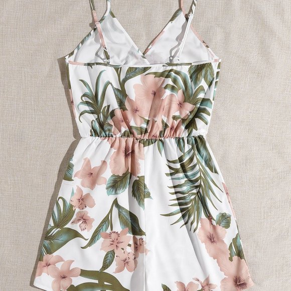 New Surplice Neck Floral Cami Romper - Picture 2 of 5